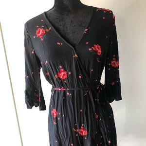 Gap floral wrap dress